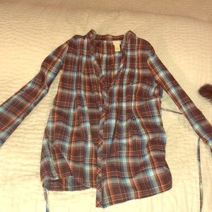 Brown plaid shirt